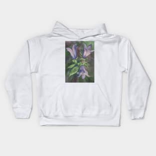 Watercolour painting of purple blue harebells Kids Hoodie